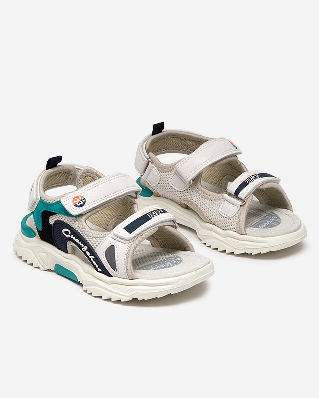 White children's sandals fastened with Velcro Terija - Footwear