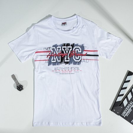 White men's printed t-shirt - Clothing