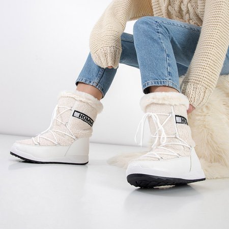 White women's insulated snow boots Columbila - Footwear