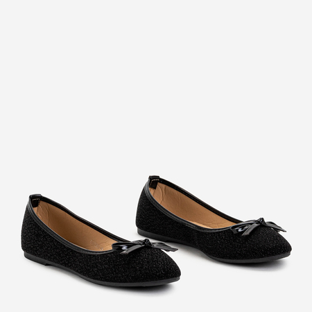 Women's black shimmering ballerinas Klerosi - Footwear