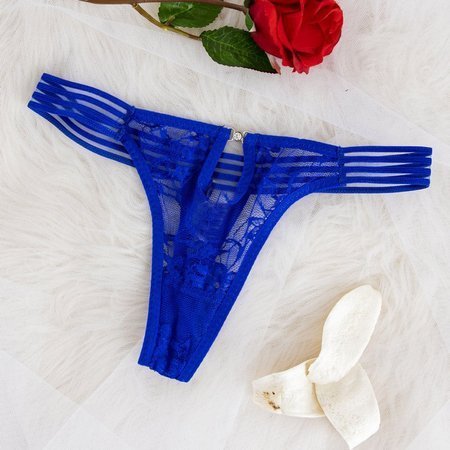 Women's blue lace thong - Underwear