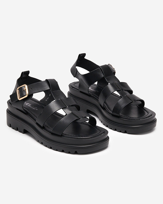 Women's gladiator sandals in black Raef - Footwear