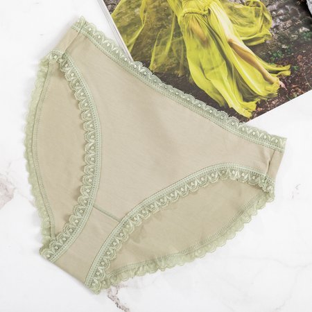 Women's green cotton panties - Underwear