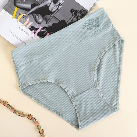Women's green ribbed panties PLUS SIZE - Underwear