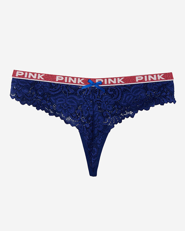 Women's navy blue thong panties - Underwear
