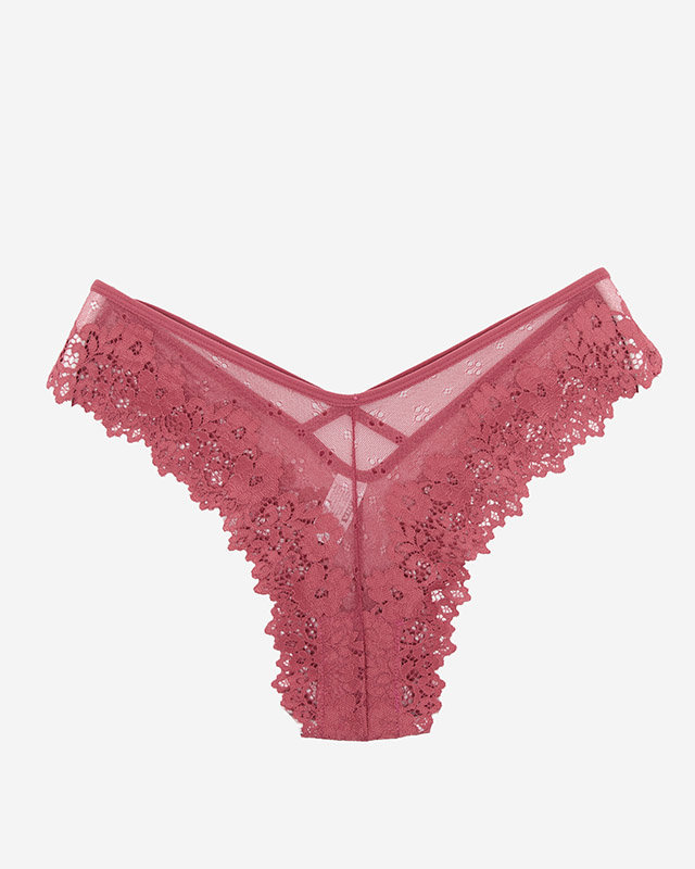 Women's pink lace brasilian panties - Underwear