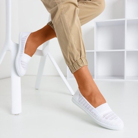 Women's white slip-on slip-on shoes - Footwear