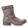 Ankle boots with decorative buckle in khaki Sany - Footwear
