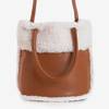 Beige bag with sheepskin coat - Handbags