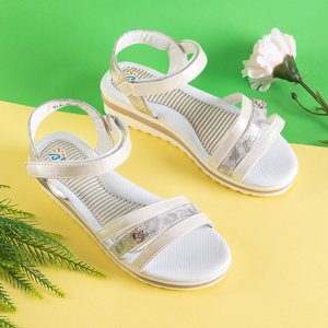 Beige children's sandals with Velcro Pinka - Footwear