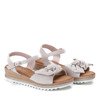 Beige sandals with a bow Irune- Footwear 1