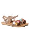Beige sandals with flowers Kathryn- Shoes 1
