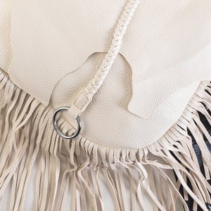 Beige shoulder bag with tassels - Accessories