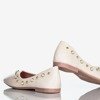 Beige women's ballerinas with Lovilla pearls - Footwear 1