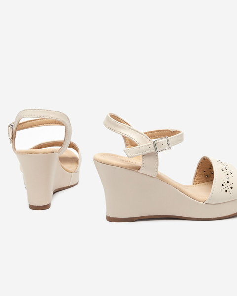 Beige women's wedge sandals Bellomia - Shoes