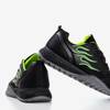 Black and Green Men's Track Trainers - Footwear