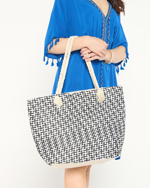 Black and white patterned beach bag - Accessories