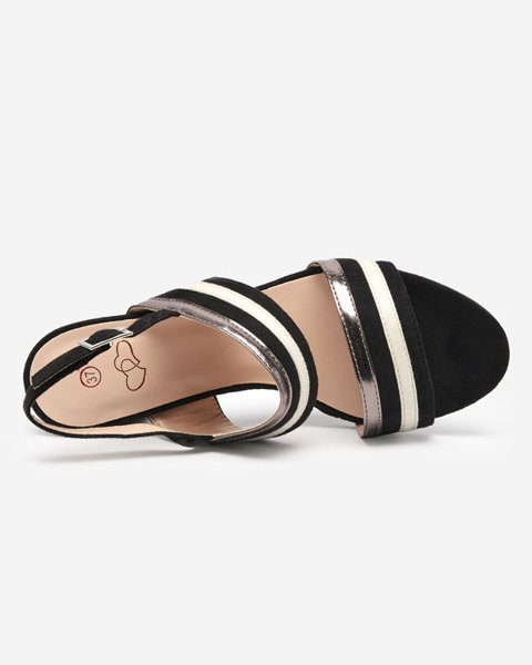 Black and white women's eco suede Zebora sandals - Footwear
