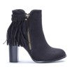 Black ankle boots style with tassels Fedina - Footwear