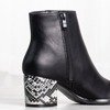 Black ankle boots with snakeskin embossing Tomsk - Footwear