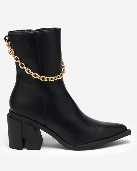 Black boots on the post with a chain Somlid - Footwear