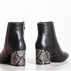 Black boots with embossing a&#39;la Rossana snake skin - Footwear 1