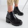 Black boots with embossing a'la snake skin Busselia - Footwear