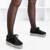 Black brocade women's sneakers on the Acssias platform - Footwear 1