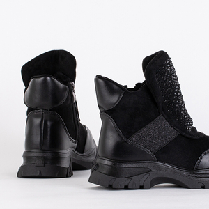Black children's boots with cubic zirconias Fruizo - Footwear
