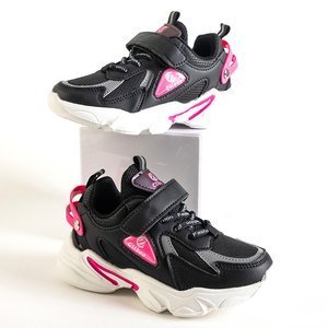 Black children's shoes with pink Pella elements - Footwear