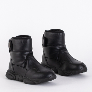 Black children's snow boots with Velcro Wintori - Footwear