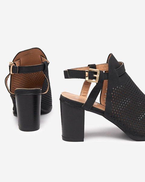 Black elegant women's sandals on the Genovi post - Footwear