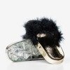 Black flip flops with fur Lovia - Footwear 1