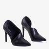 Black high heels with an asymmetric uppers Ladla - Footwear