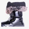 Black insulated women's snow boots from Nordvik - Footwear