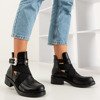 Black ladies ankle boots with cutouts Creila - Footwear