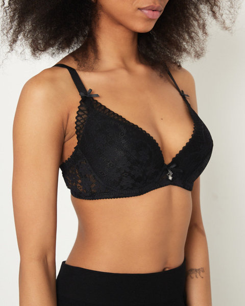 Black ladies bra with lace - Underwear