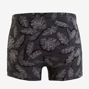 Black men's boxer shorts with a pattern - Underwear