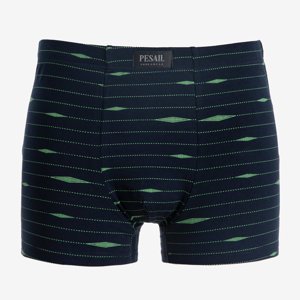 Black men's boxer shorts with green stripes - Underwear