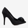 Black pumps on a stiletto heel with a pompom Amalia - Footwear