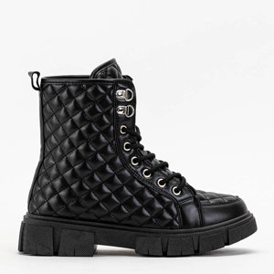 Black quilted boots for women Hemony - Footwear