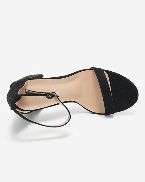 Black sandals on a post eco suede Kapro Footwear