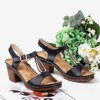 Black sandals on the post by Assinel - Footwear