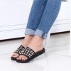 Black slippers with Milam pearls - Footwear 1