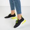 Black sports shoes with neon yellow Brighton inserts - Footwear 1