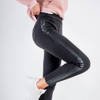 Black treggings with eco-leather stripes - Clothing