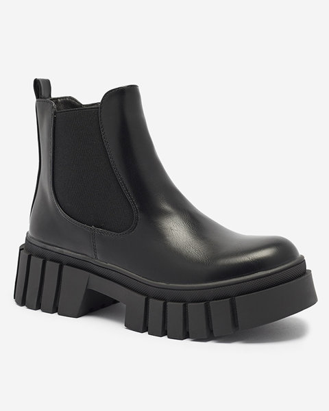 Black women's boots on a thicker sole Olilno- Footwear