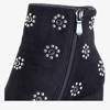 Black women's boots on the post with Venzi decorations - Shoes
