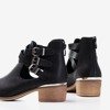 Black women's boots with low heels with cut-outs Kysse - Footwear