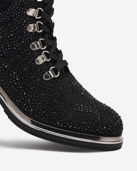 Black women's boots with zircons Tredessa - Footwear
